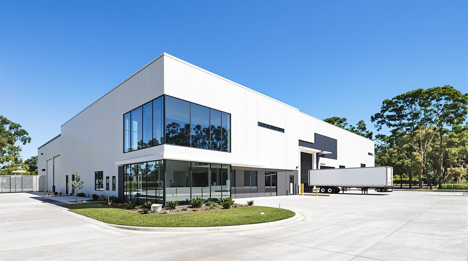 Modern commercial and industrial estate maintained by one crew
